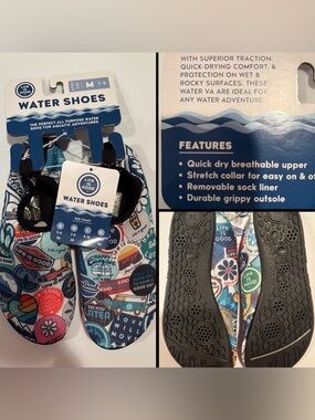 Life is Good quick dry travel water shoes / size medium / 7 - 8 / 38 / NEW tags